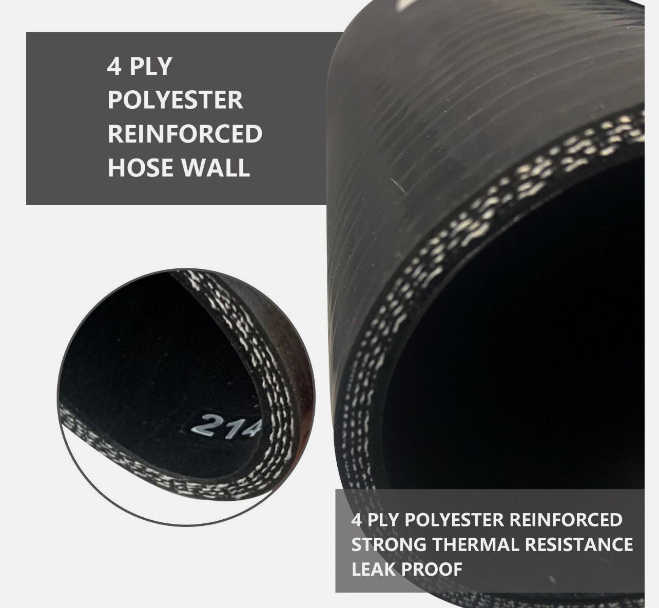 3 Ring High Temperature CAC Hose - BLACK