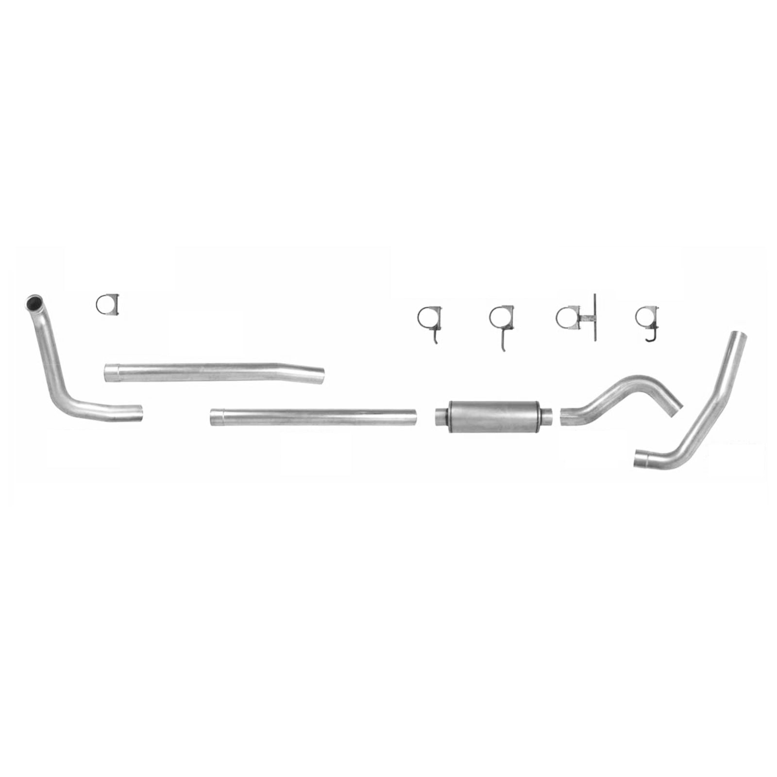 ETL Performance Products 4" TURBO BACK SINGLE SIDE ALUMINIZED EXHAUST SYSTEM FOR 1999-2003 FORD 7.3L POWERSTROKE